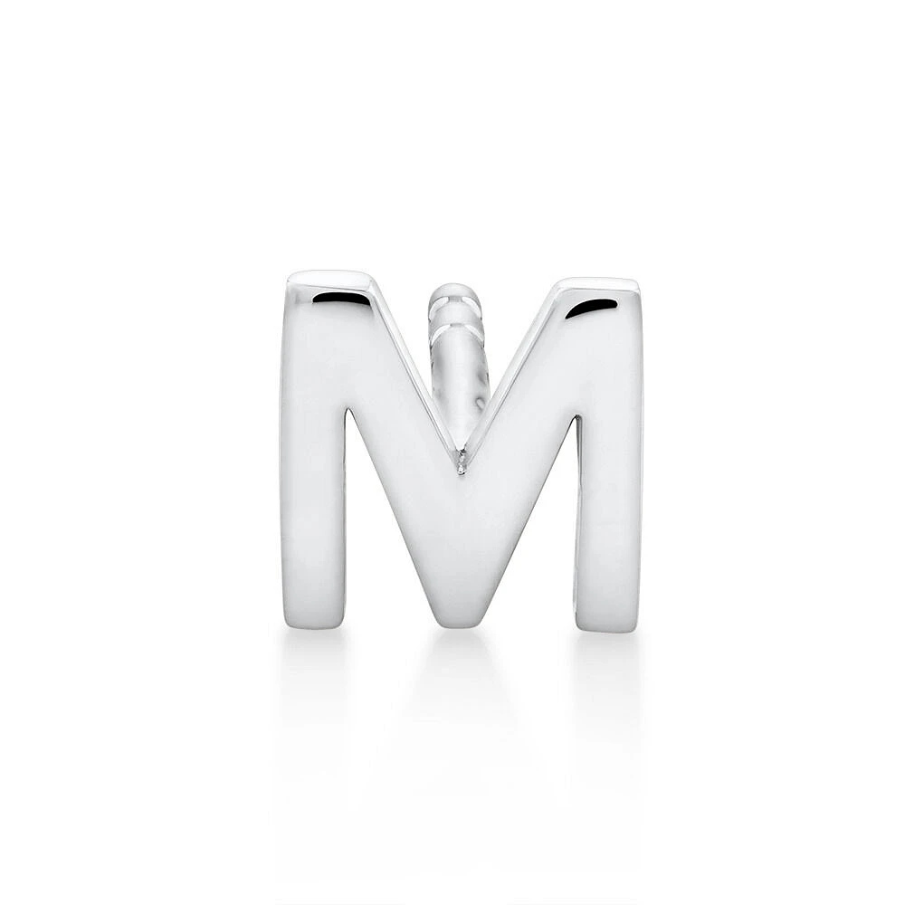 E Initial Single Stud Earring in Sterling Silver