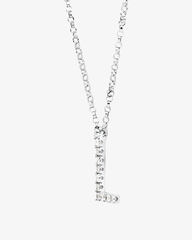 A' Initial necklace with 0.10 Carat TW of Diamonds in 10kt White Gold