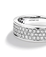 Men's Pave Ring with 0.87 Carat TW of Diamonds in 10kt White Gold