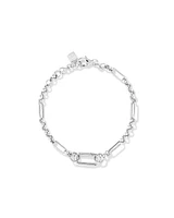 Bracelet à pendentif ouvert avec trombone carré de 18 cm (7") en argent sterling