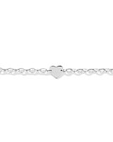 Bracelet en argent sterling avec médaillon cœur et chaîne ovale Belcher