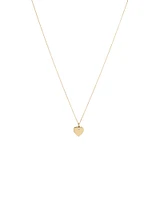 Diamond Charm Heart Pendant Necklace in 10kt Yellow Gold