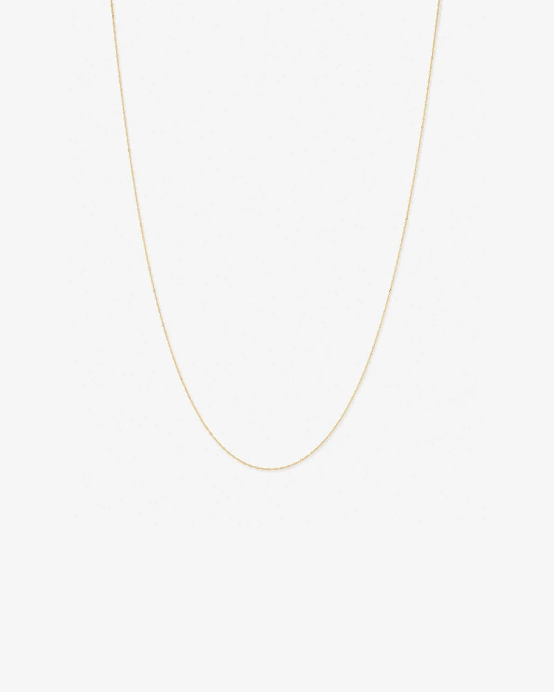 50cm (20") 1mm Width Singapore Chain in 10kt Yellow Gold