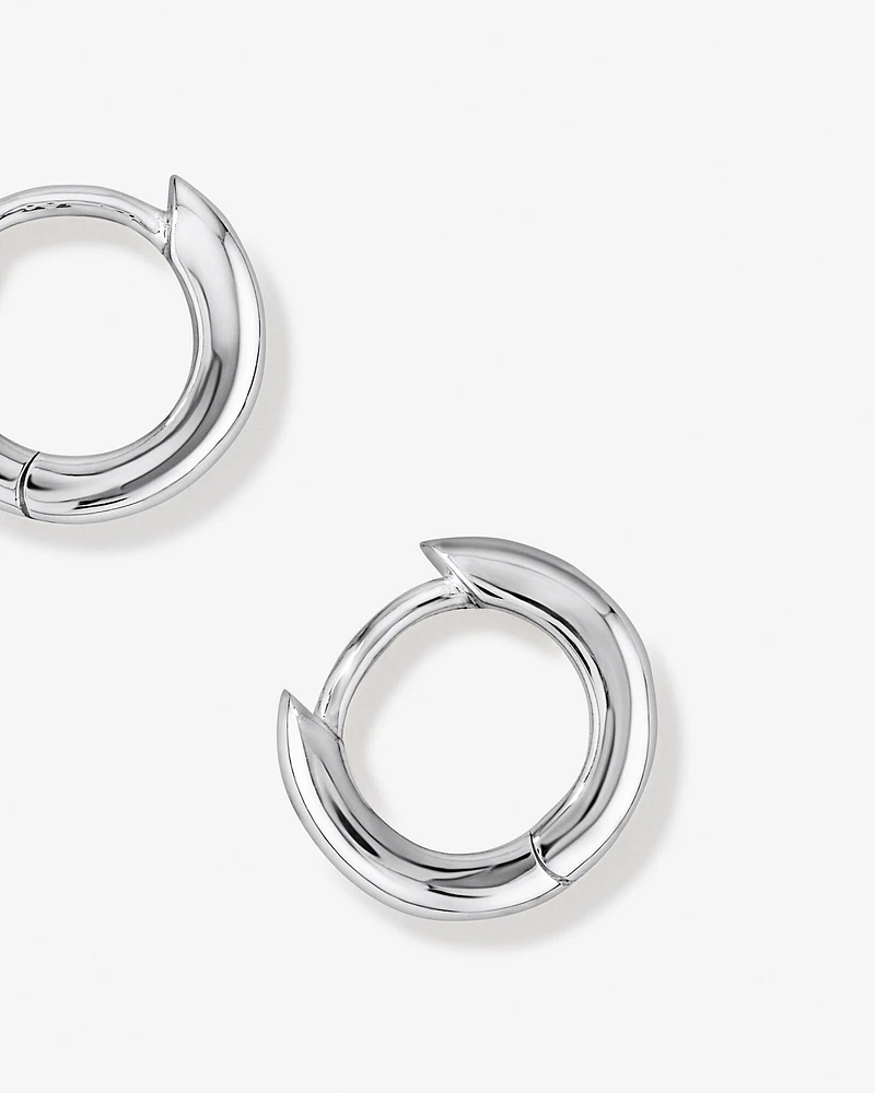 11mm Huggie Earrings in Sterling Silver