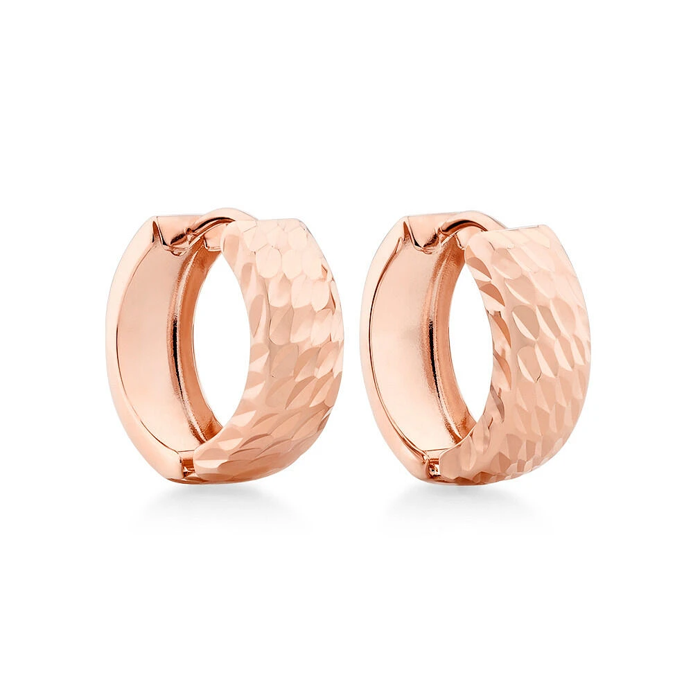 Anneaux courts en or rose 10 K de 10 mm