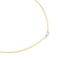 45cm (18") Solid Reversible Omega Chain in 10kt Yellow & White Gold