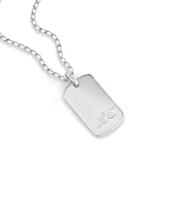 INXS Engraved Dog Tag with Chain in Recycled Sterling Silver