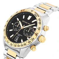 Two-Tone Men's Chronograph Watch in Yellow Gold Tone Stainless Steel