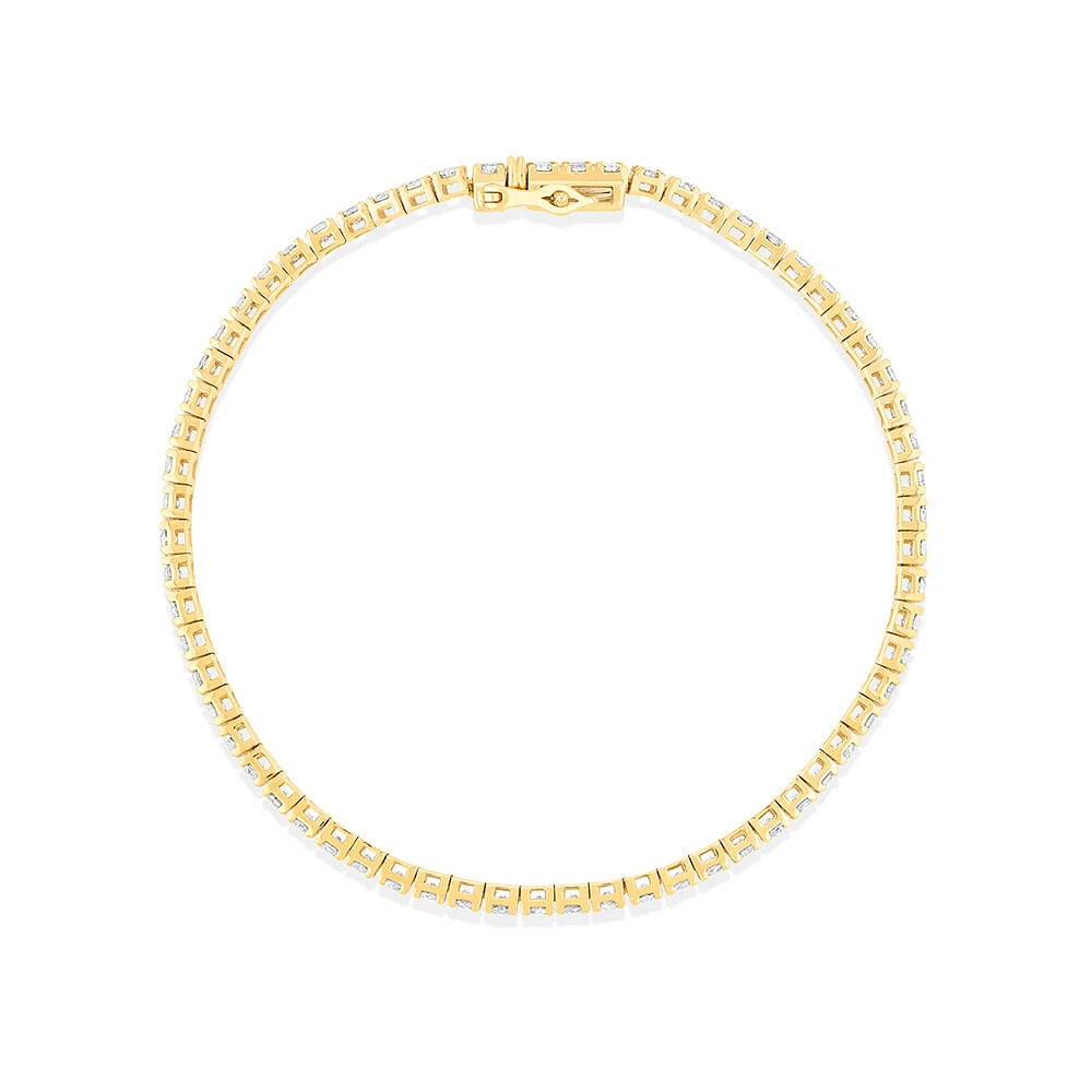 Bracelet de Tennis de 3,28 Carat TW en Diamant en Or Blanc 10kt