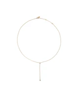 0.14 Carat TW Round Brilliant Diamond Bezel Set Lariat Necklace in 10kt Yellow Gold