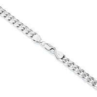 55cm (22") 7.2mm Width Curb Chain in Sterling Silver