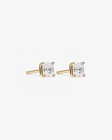 1.00 Carat TW Asscher Cut Solitaire Laboratory-Grown Diamond Stud Earrings in 10kt Yellow Gold