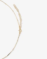 Snake Chain and Bead Station Necklace in 10kt Yellow Gold