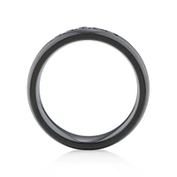 8mm Black Titanium Ring with Enhanced Black Diamonds