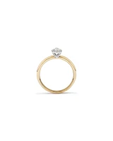 0.31 Carat TW Pear Cut Diamond Halo Engagement Ring in 14kt Yellow and White Gold