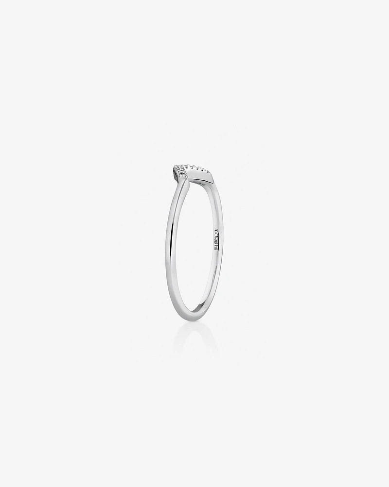 Arrow Ring with Diamonds in Sterling Silver