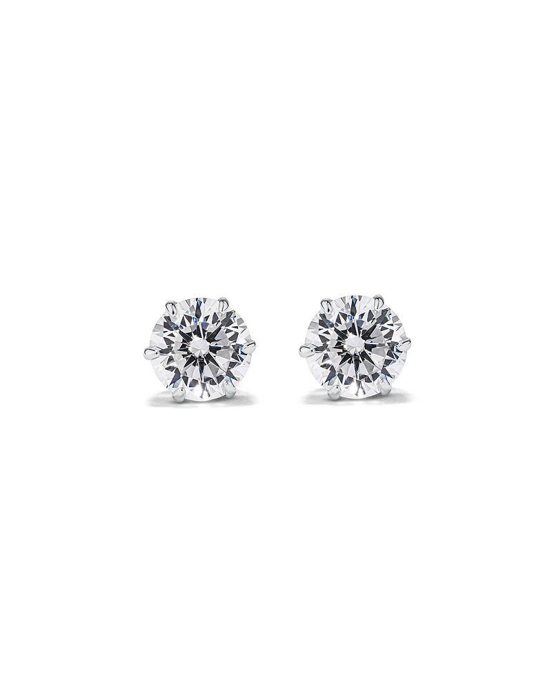 7.3mm Round Brilliant Cubic Zirconia Stud Earrings in Sterling Silver