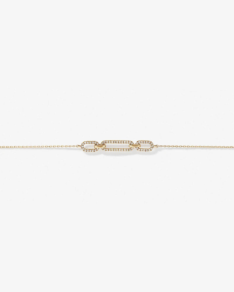 0.26 Carat TW Diamond Paperclip Bracelet in 10kt Yellow Gold