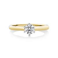 Certified Solitaire Engagement Ring with a 0.50 Carat TW Diamond in 18kt White Gold