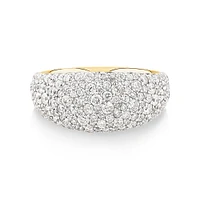 Stardust Ring with 3.14 TW of Diamonds in 14kt Yellow Gold and Rhodium