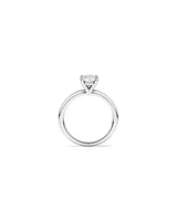 Bague De Fiançailles Solitaire En Diamant De Laboratoire Rond Brillant De 1 Carat Poids Total En Or Blanc 14 Carats