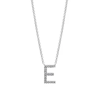 A' Initial necklace with 0.10 Carat TW of Diamonds in 10kt White Gold