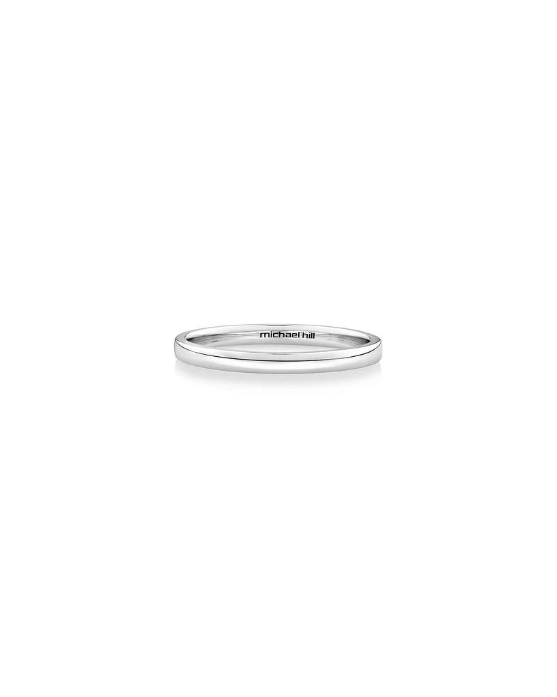 2mm High Domed Wedding Band in 10kt White Gold