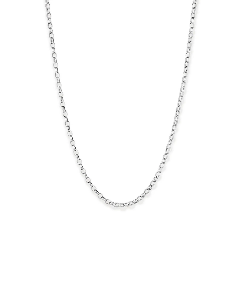 50cm (20") 4.6mm Width Oval Belcher Chain Necklace in Sterling Silver