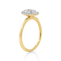 0.40 Carat TW Oval Shape Cluster Laboratory-Grown Diamond Engagement Ring in 10kt Yellow and White Gold