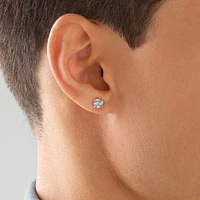 Bouton d'oreille en or jaune 10 K avec diamants totalisant 0,12 ct pour homme