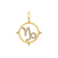 Capricorn Zodiac Pendant with 0.20 Carat TW of Diamonds in 10kt Yellow Gold