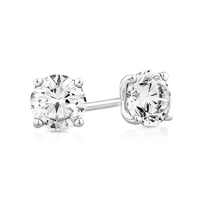 1.00 Carat TW Diamond Solitaire Stud Earrings in 18kt White Gold