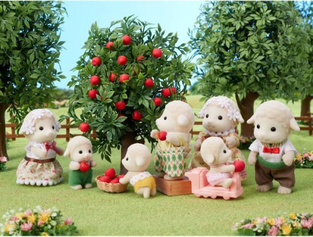 Calico Critter Sheep Family, Set of 4 Collectible Doll Figures