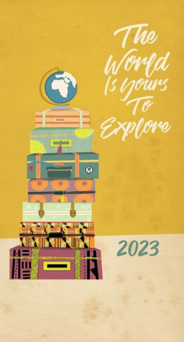2022-2023 Mini Skinny Planner Suitcase The World Is Yours To Explore