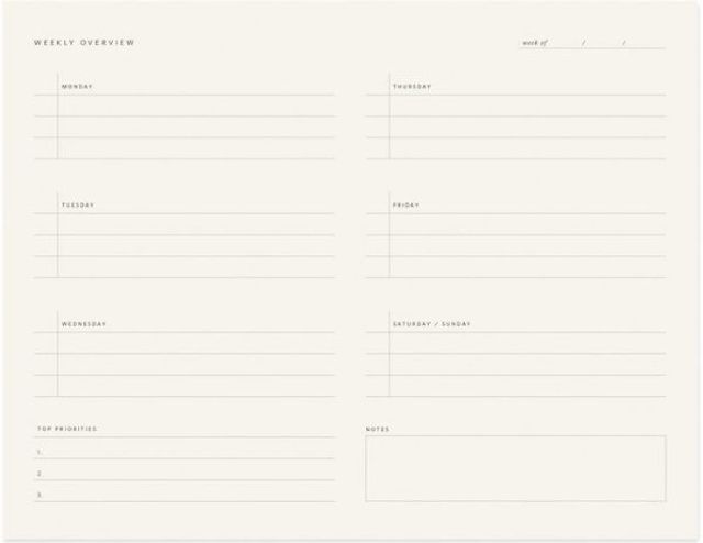 Weekly Overview Notepad