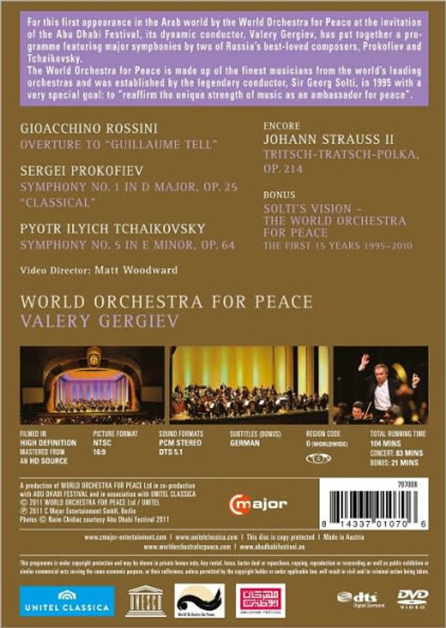 World Orchestra for Peace/Valery Gergiev: At the Abu Dhabi Festival - Prokofiev/Tchaikovsky