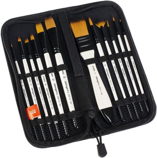 Artist Brushes with Case - 12 pcs