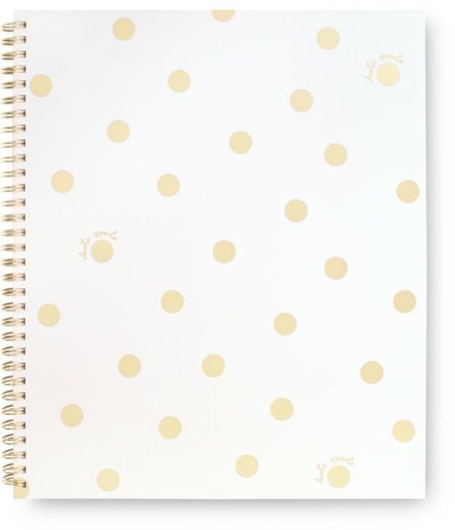 kate spade new york Large Spiral Notebook, Gold Dot with Script