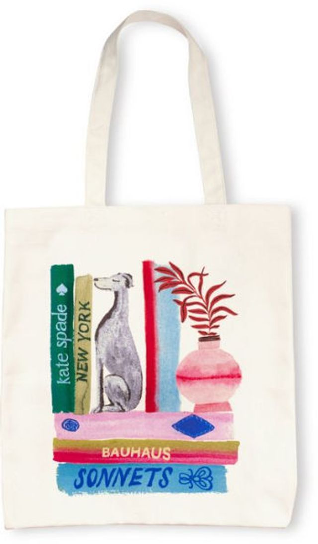 kate spade new york Canvas Book Tote, Bookshelf