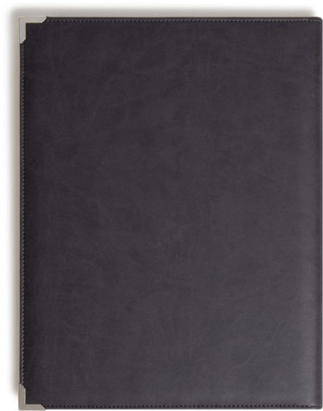 U Brands FSC 9.25x12.5 Navy Vegan Leather Padfolio