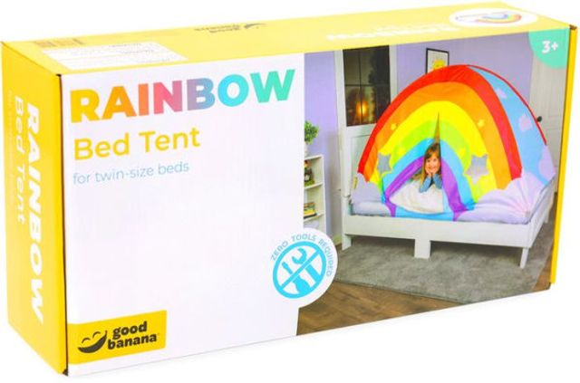 Good Banana Rainbow Bed Tent - Ventilated Indoor Play Tent with E-Z setup for Twin beds