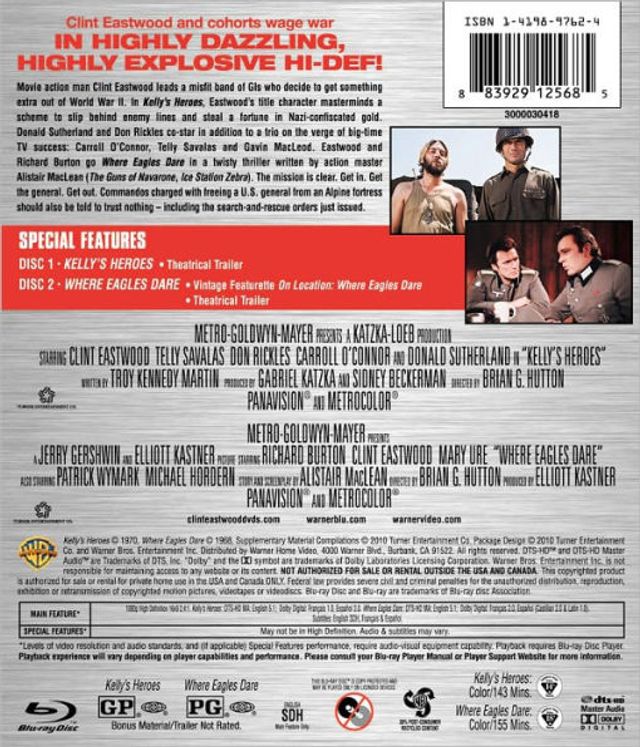 Kelly's Heroes/Where Eagles Dare [Blu-ray]