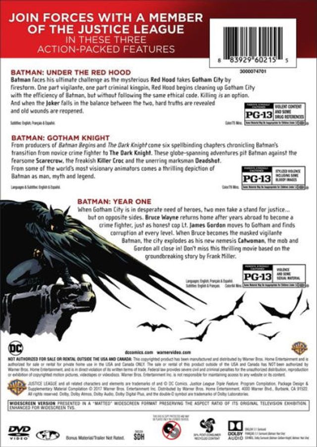 Batman Triple Feature: Under the Red Hood/Gotham Knight/Year One [3 Discs]