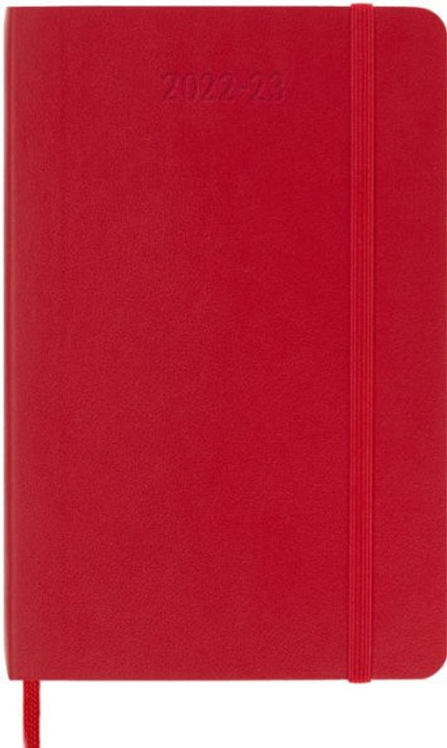 Moleskine 2023 Weekly Notebook Planner, 18M, Pocket, Scarlet Red, Soft Cover (3.5 x 5.5)