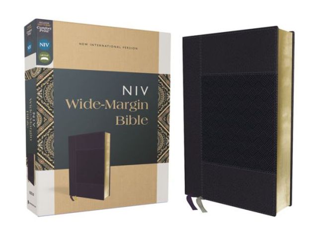 NIV, Wide Margin Bible (A Bible that Welcomes Note-Taking), Leathersoft, Navy, Red Letter, Comfort Print