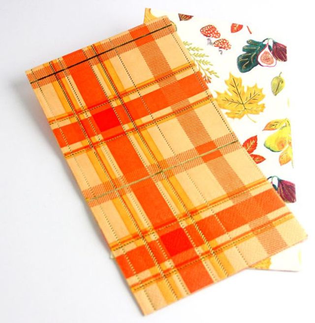 Fall Print and Plaid Guest Napkins