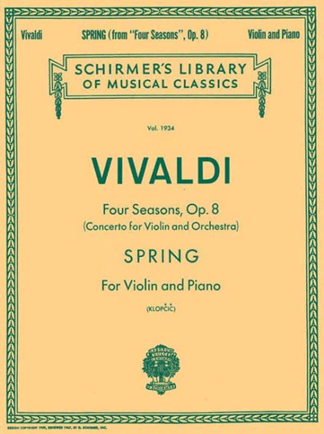 Spring: Schirmer Library of Classics Volume 1934 Violin and Piano