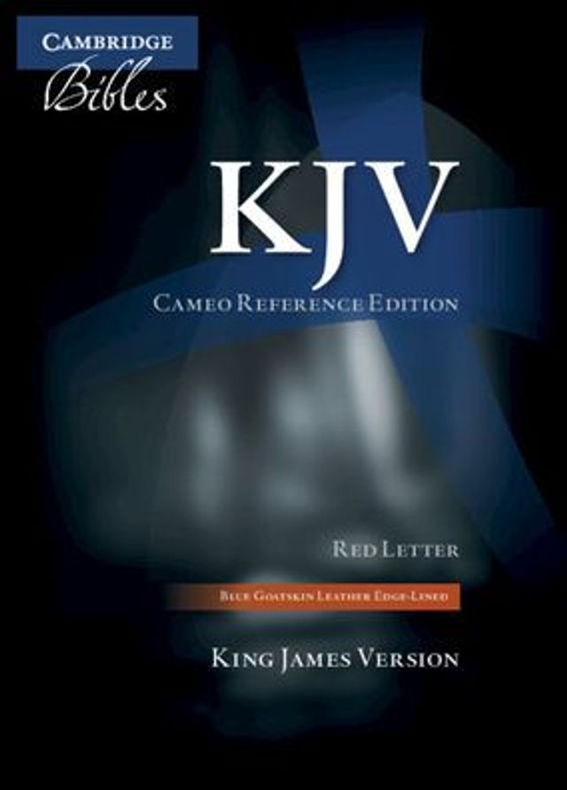 KJV Cameo Reference Edition, Blue Goatskin Leather, Red-letter Text, KJ456:XRE