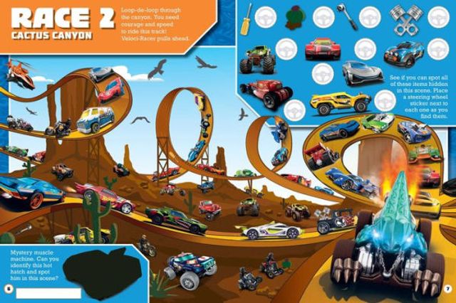 Hot Wheels: The Big Race Seek and Find: 100% Officially Licensed by Mattel, Over 200 Stickers, Perfect for Car Rides for Kids Ages 4 to 8 Years Old