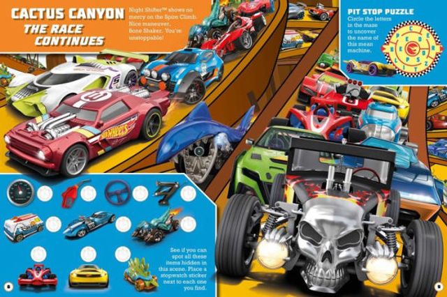 Hot Wheels: The Big Race Seek and Find: 100% Officially Licensed by Mattel, Over 200 Stickers, Perfect for Car Rides for Kids Ages 4 to 8 Years Old